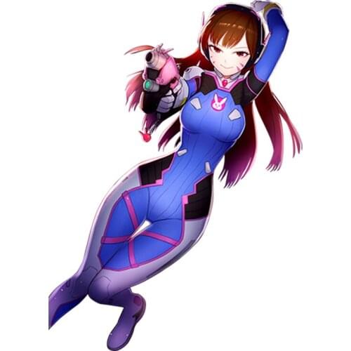 1 pieces 13cm Car Styling Sexy beauty Super Overwatch DVa Hana Song Anime JDM Anime Car Window Decal Car Sticker