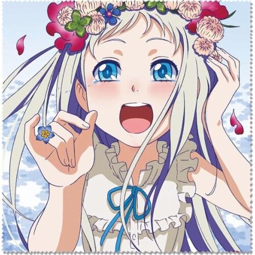 1PCS Anohana Girls Fashion Jewelry Tools Anime Customized Glasses Cleaning Cloth Cartoon Eyewear Accessories Unisex New