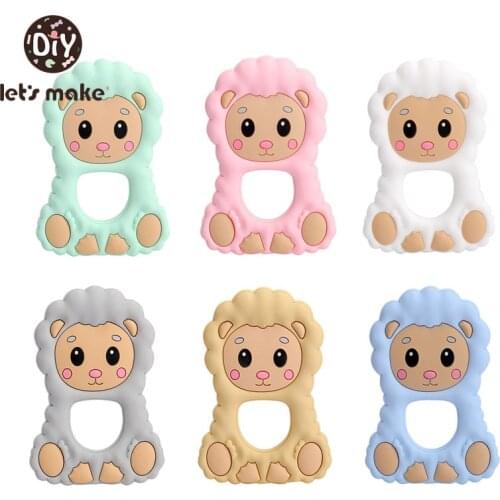 Lets make Silicone Baby Teethers Sheep 1PC Food Grade Cute Sheep Silicone Rod Childrens Goods Nurse Gift Baby Teether Toys