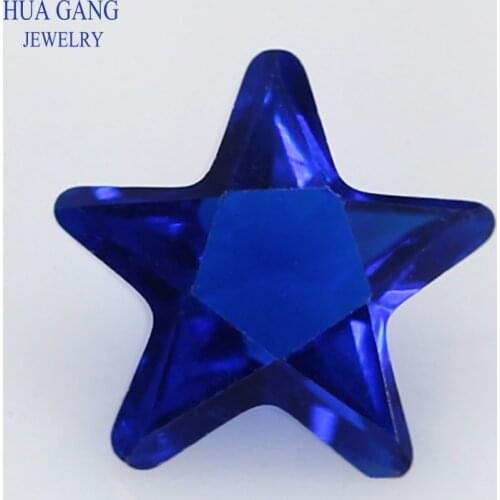 113# Blue Star Shape Princess Cut Loose Glass Beads Synthetic Gems For Jewelry Size 3x3~10x10mm Free Shipping