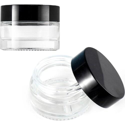 2Pcs Glass Jar 5ml Oil Wax Dab Kitchen Container Storage Box Cosmetic Case Tobacco Box Shisha Chicha Hookah Smoking Accessories