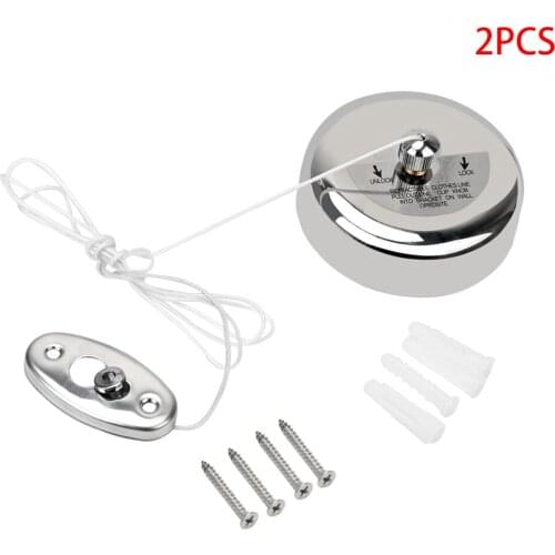 2 Pieces Clothes Drying Rack Rope Stainless Steel Retractable Wall Mounted Clothes-line Laundry Hanger