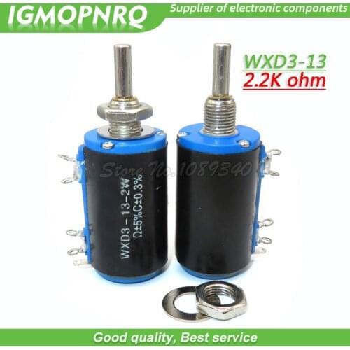 2PCS WXD3-13-2W 2.2K ohm WXD3-13 2W 2K2 Rotary side Rotary Multiturn Wirewound Potentiometer IGMOPNRQ