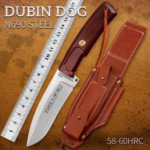 34/5000 N690 Steel Knife Fixed Blade Camping Survival Knife High Hardness Handmade Hunting Knife Outdoor Survival Knife Collect