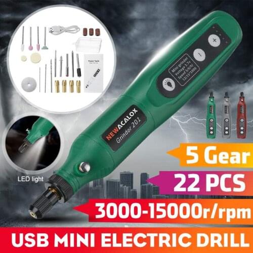 5 Gears USB Engraving Pen Mini Drill Rotary Tool With Grinding Accessories Set Multifunction Mini Engraving Pen For Dremel Tool