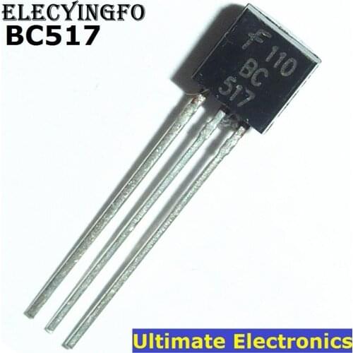 50pcs BC517 NPN Darlington Transistor 625mW 30V 500mA TO-92