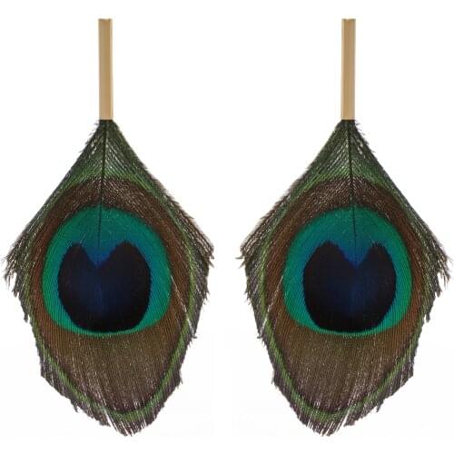 Badu Peacock Feather Earrings Women Long Drop Dangle Metal Light Weight Earrings 2020 Fashion Jewelry Wholesale Drop shipping