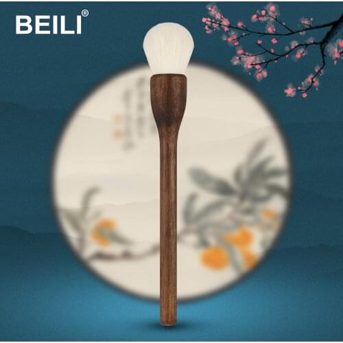 BEILI Natural Walnut wood A Class Goat Hair Professional Face foundation Long handle Makeup Brushes New arrival
