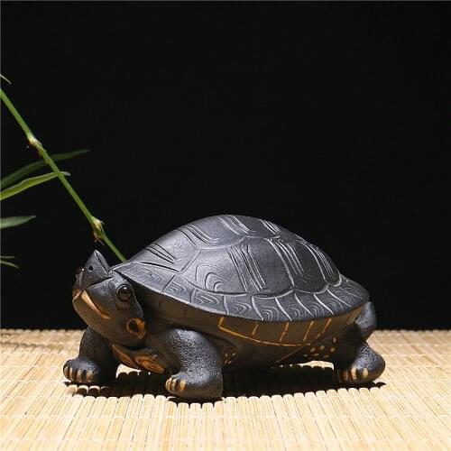 Boutique Purple Clay Tea Pet 3D Tortoise Teaware Accessories Gifts Longevity Turtle Ceramic Crafts Tea Set Tea Set Decoration