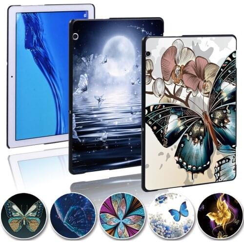 Printed Butterfly Tablet Shell Cover Case for Huawei MediaPad T3 8.0/T3 10 9.6 Inch/T5 10 10.1 Inch Ultra Thin Protective Shell