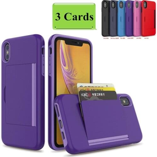 Business Candy Color Case For iPhone X XS 7 8 Plus XS MAX 6 Case Flip Armor Card Slots Cover for iPhone XR 7 7+ 6 6S X 10 Fundas