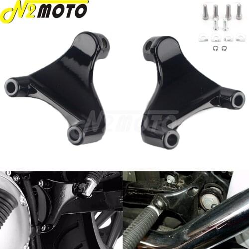 For Harley Sportster XL 883 1200 2004-2013 Aluminum Motorcycle Black Passenger Rear Foot Peg Stand Footrest Bracket Mounting Kit