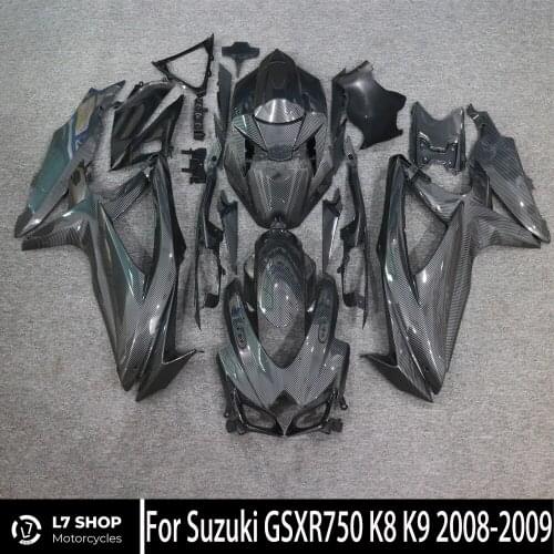 Motorcycle Carbon Fiber Fairing Kit, Custom ABS Injection Molded, Suitable For Suzuki GSXR750 K8 2008 2009