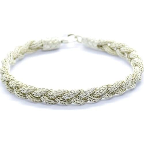 KSG 1Pc Silver Bracelet Fine Woven Chain Casual Jewelry Kazaziye Men Bracelet Special Day Gift Bangle Men Silver Bangle
