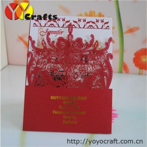 Laser cut paper (color and size could be customized) invitation cards models