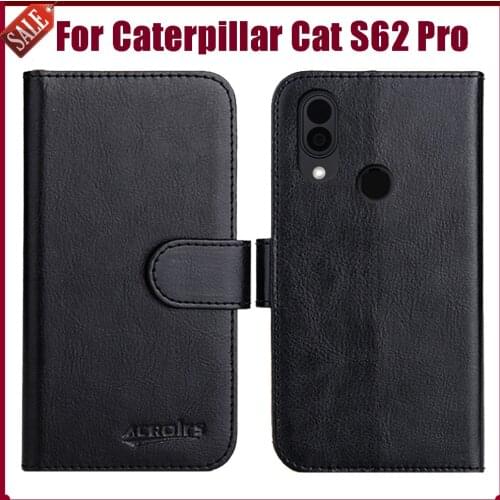 Hot! Caterpillar Cat S62 Pro Case 5.7" Fashion 6 Colors Flip Soft Leather Wallet Protective Cover Case Card Solts