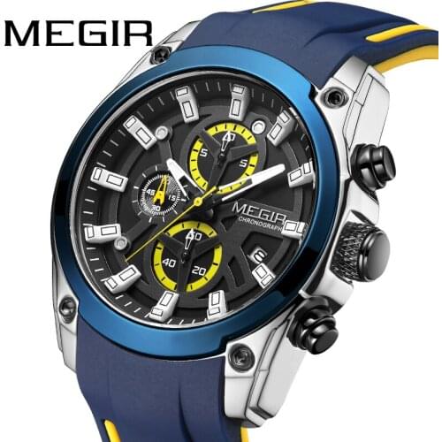 MEGIR Chronograph Man Watch Military Quartz Sports Watches for Men Top Brand Luxury 2020 New Clocks Luminous Relogio Masculino