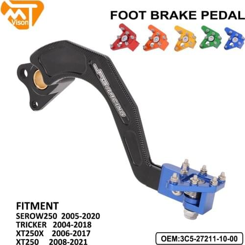 Motorcycle CNC Aluminum Rear Foot Brake Pedal Lever For Yamaha SEROW250 2005-2020 TRICKER 2004-2018 XT250X 2006-2017 XT250 08-21