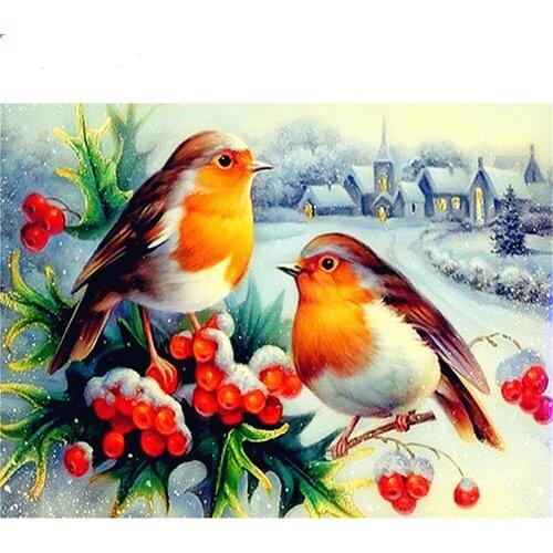Bird Flower Printed Fabric 11CT Cross Stitch Kit Embroidery DMC Threads Sewing Painting Hobby Handmade Magic Room Design