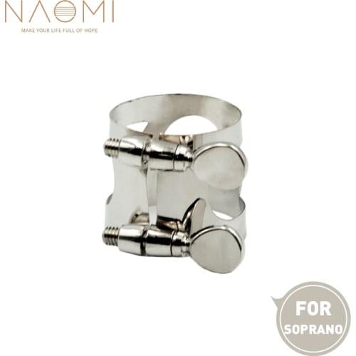 NAOMI Soprano Sax Mouthpiece Ligature Metal Ligature For Soprano Saxophone Mouthpiece With Double Screws Woodwind Parts