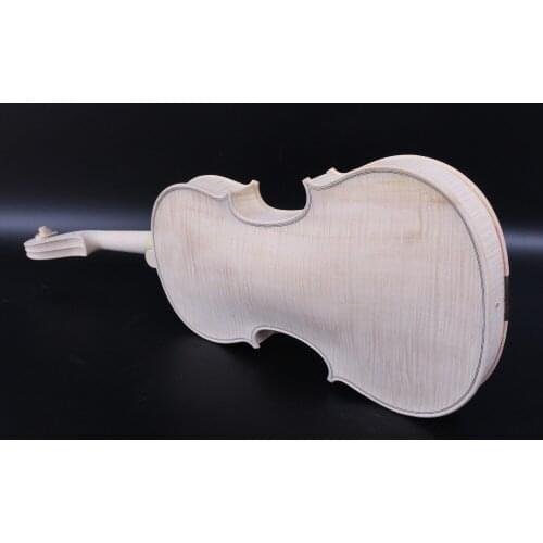 Unfinished Violin 4/4 Full Size White violin One piece flame maple Spruce wood Hand Made Violin Kit #3139