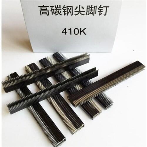 New 410K 5000pcs High carbon steel Nail Apex foot Narrow For Woodworking iron woven rattan aluminum tube narrow crown stapler