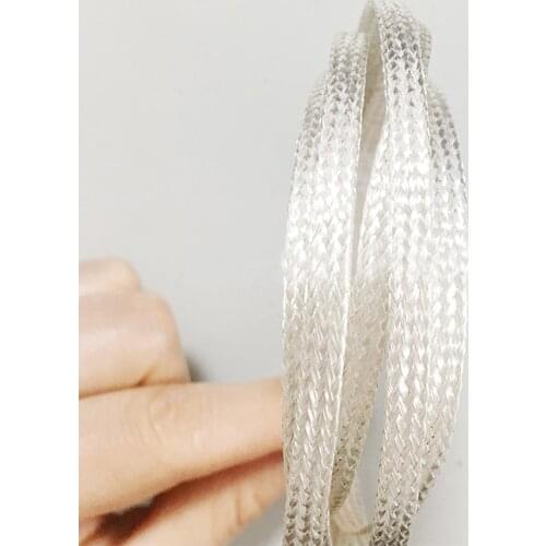 6MM Encrypted pure copper silver plated cable sleeve anti-jamming Braid Sleeve Silver plated copper Metal sheath
