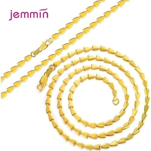 European Style 3mm Gothic Chain Necklaces Extend Punk Clavicle Necklace With Lobster Clasps Jewelry Gold Color Wedding Party