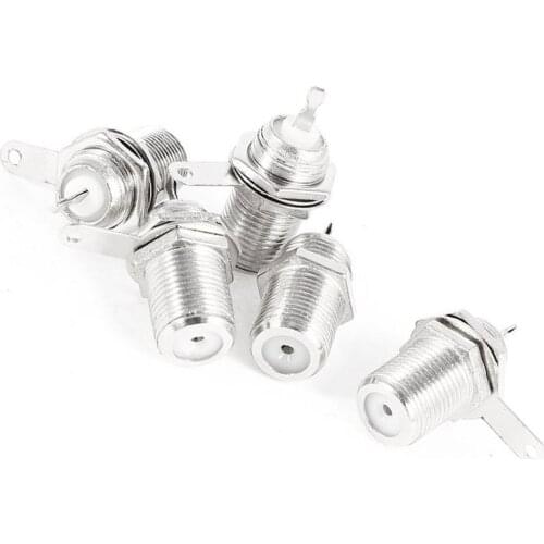 High Quality 5 Pcs F Type Panel Mounted Socket Female Jack Solder Connector Adapter