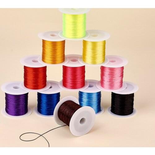 Elastic Fibre Wire, Mixed Color, 0.8mm; 10m/roll, 25rolls/bag