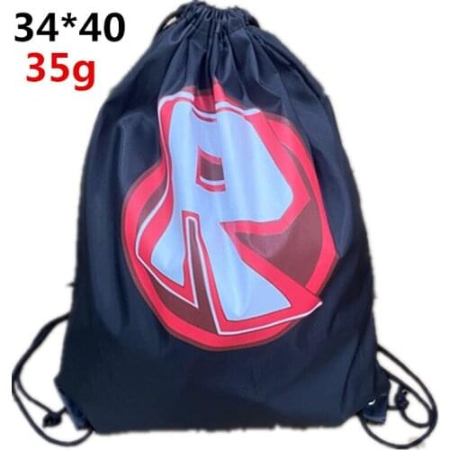 Roblox Simple Polyester Bundle Pocket Backpack Gym Sport Fitness Foldable Shop Hiking Camping Pouch Beach Swimming Practical Bag