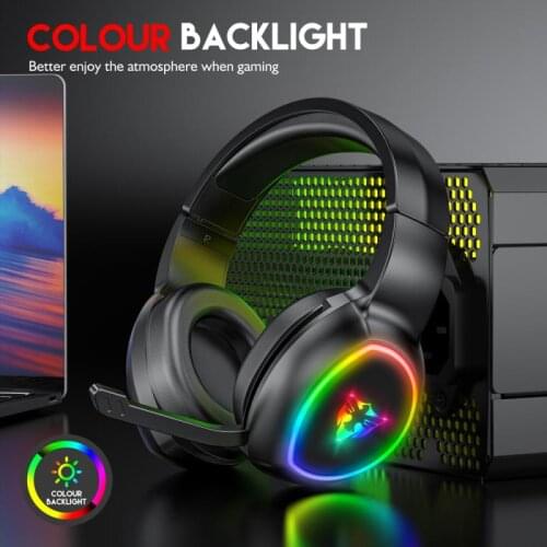 RGB LED 3.5mm Jack Wired Headphones Gaming Headset For PC PS4 PS5 Xbox Over Ear Noise Canceling With Microphone Gaming Earphone