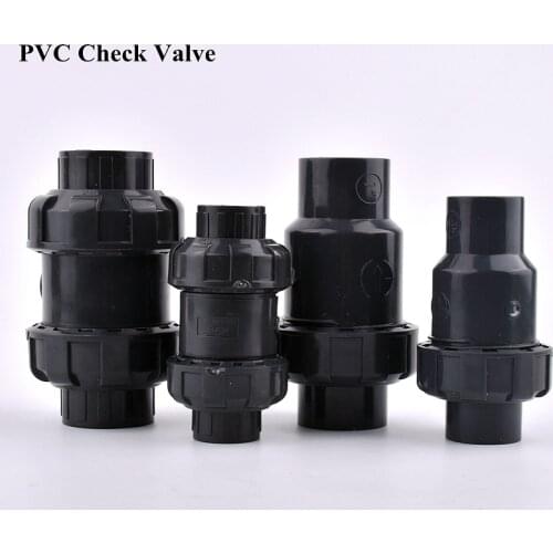 20-63mm PVC Check Valve Aquarium Tank Double Union Water Valve Garden Watering Irrigation Plumbing System Water Pipe Connector