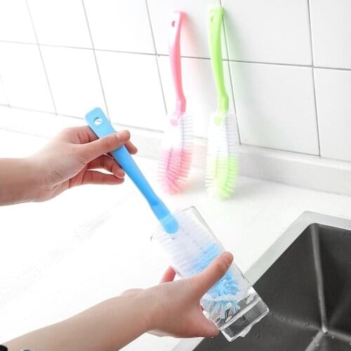 Bottle Brush Kitchen Cleaner Spout Cup Glass Teapot Washing Long Handle Cleaning Tool Brush Random Color