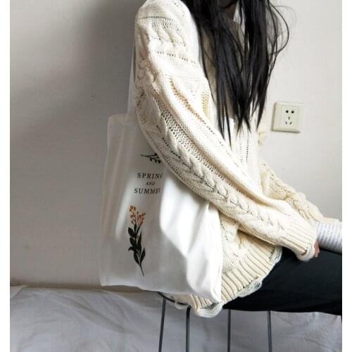 PURFAY Canvas Capacity Women Shoulder Bag Cotton Tote Shopper Bag Eco Reusable Travelling bag Cloth Messenger Bag