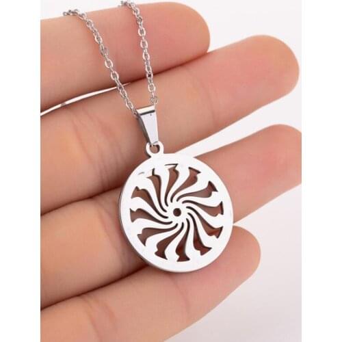 SMJEL Rotating Pattern Necklace For Women Classic Hot Selling Minimalist Simple Geometric Everyday Wear Jewelry Gift 2020