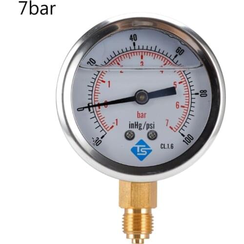 1/4 BSP Bottom Compound Pressure Vacuum Gauge Glycerine Filled 68mm -1/+10 Bar & -30-150inhg/psi