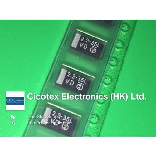 10pcs/lot 293D225X9035C2TE3 Capacitor SMD-C CAP TANT 2.2UF 35V 10% 2312 2.2-35LVD 2.2-35L 2.2-35