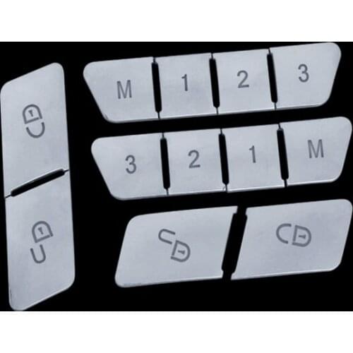 12pcs Chrome Seat memory lock unlock button decor sequin trim for A B E Clas GLK GLE CLA GLA CLS ML GL C180 C200 C260