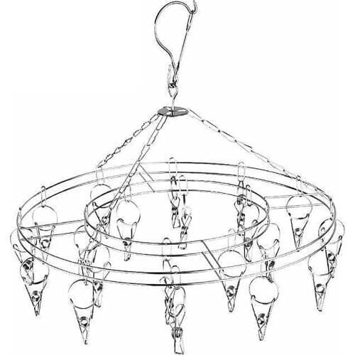 20 Clips Round Square Shape Drying Shelf Underwear Sock Clothes Outdoor Airer Dryer Laundry Hanger Multifunctional Towel Clips