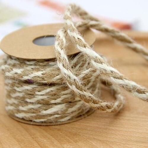 4 Pcs 6mm 10meter/pcs Hand-woven Cords Ropes Jute Vintage Decoration Twine Rope Thread for DIY Toy Crafts Parts