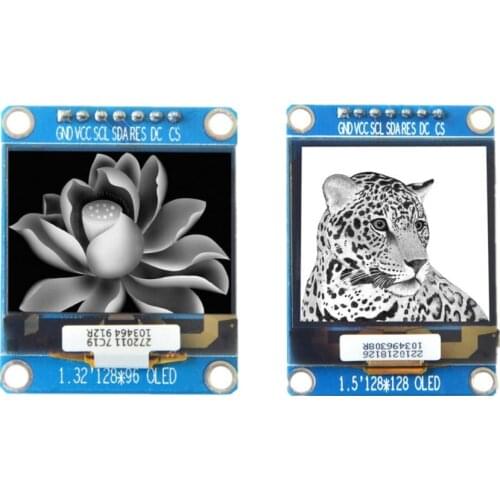 7Pin 1.5 inch OLED display module 128*96 128*128 1.32 inch OLED LCD screen SSD1327 with grayscale