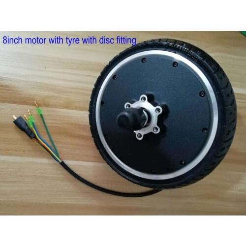 8inch brushless motor with disc fitting opening 87mm electric scooter electric bike MTB ATV part wheel with motor 24v36v48v250w