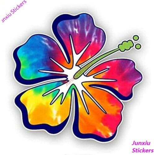 Car Stickers Decals Hibiscus Flower Hawaii Funny for Bumper Window Motorcycle Waterproof Auto Accessories Interior KK14*14cm