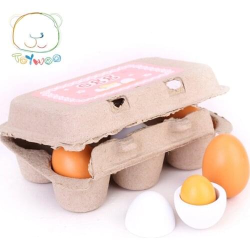 Kid Pretend Play Toy Set Wooden Eggs Yolk Kitchen Food Children Xmas Gift KidsToys Wooden Toys Preschool Educational Kid Toy
