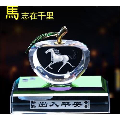 HOME OFFICE Company SHOP CAR TOP Efficacious Money Drawing thriving business PING AN Luck Success HORSE FENG SHUI crystal statue