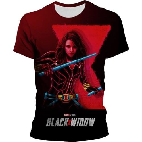 Black Widow Women Oversized t-shirt 3D Print Summer New Fashion Boy Girl Child Short sleeve shirts Streetwear Mens clothing