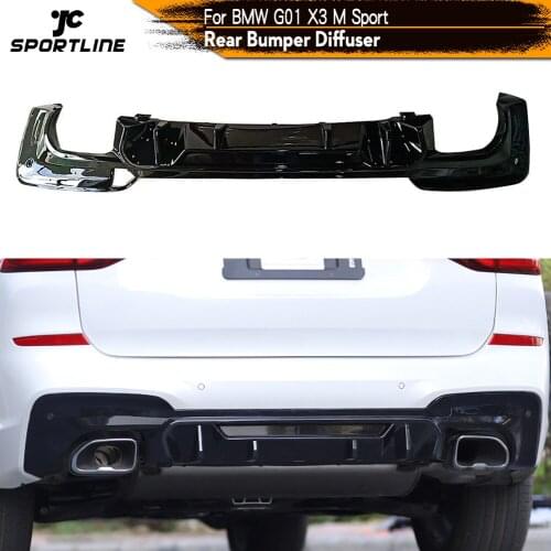 Car Rear Bumper Diffuser Lip for BMW X3 M Sport X-Drive 25iM 28iM 30iM 2018 2019 Carbon Look Gloss Black Spoiler
