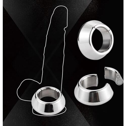 Stainless Steel Penis Rings Cock Ring Heavy Duty Weight Male Metal Ball Stretcher Scrotum Delay Ejaculation BDSM Sex Toy For Men