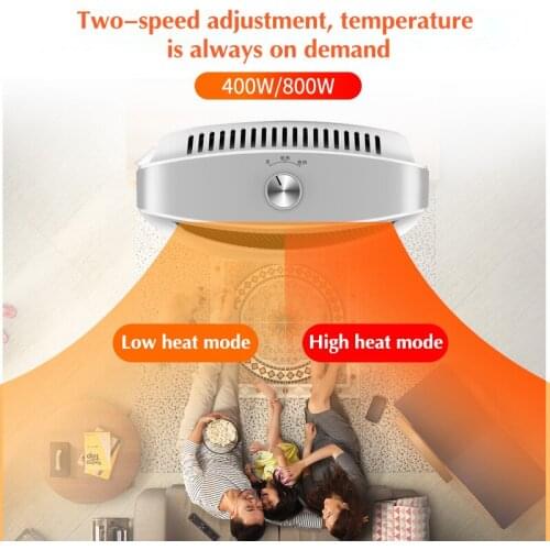 Small Wall-mounted Electric Air Heater Warm Air Home Office Heating Fan Powerful Warmer Automatic power-off HF03